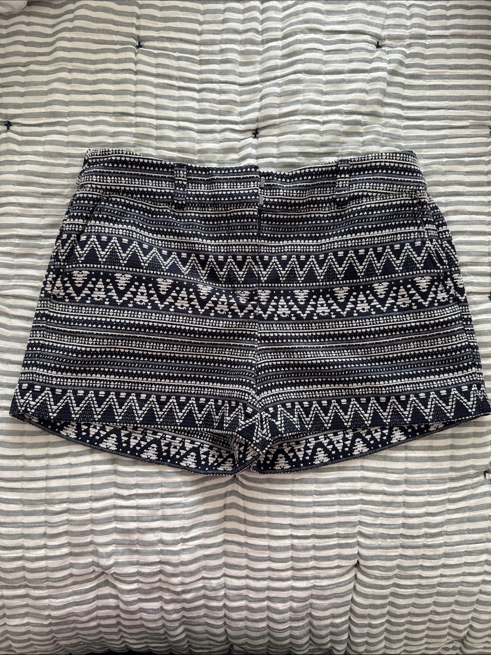 LOFT navy and white shorts